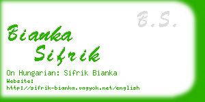 bianka sifrik business card